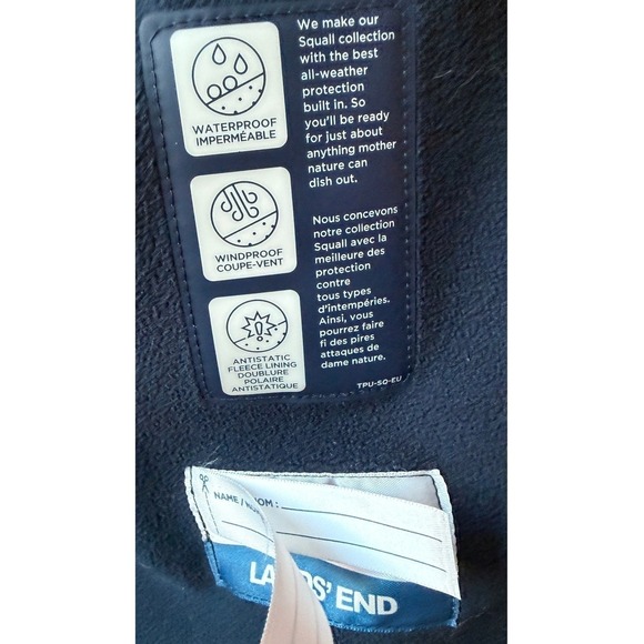 Lands End Kids Squall Jacket Red Burgundy Waterproof Hooded Size XL 18-20 - Picture 4 of 11